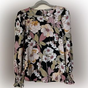 Pleione 100% polyester blouse floral blouse